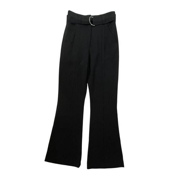A.L.C. Crepe Foster High Rise Belted Flare-Leg Pants - Black - Size 4 - Picture 2 of 8